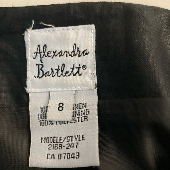 ALEXANDRA BARTLETT Sz 8 100% Linen Lined Trumpet Style Midi Skirt - Picture 9 of 9